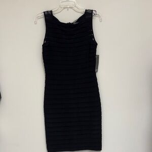 Adrianna Papell Black Sleeveless Bandage Mini Dress